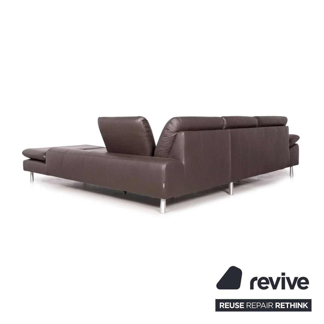 Willi Schillig Loop Designer Leather Corner Sofa Brown Real Leather Sofa Couch #7237