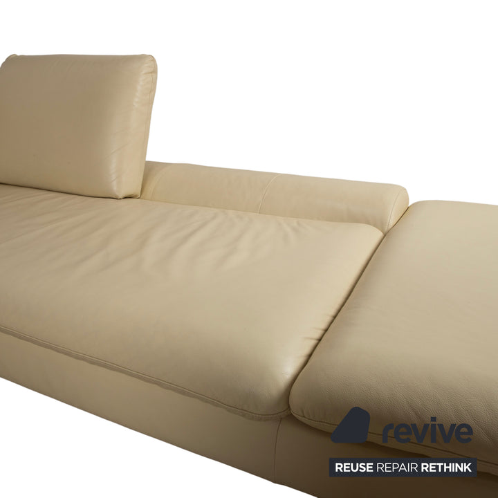 Willi Schillig Loop Designer Leder Sofa Creme Beige Echtleder Ecksofa Couch manuelle Funktion