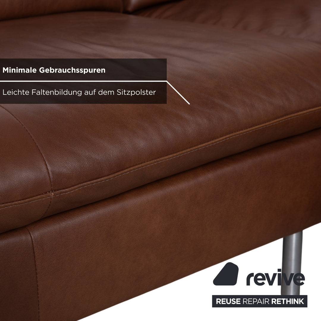 Willi Schillig Loop Leder Ecksofa Braun manuelle Funktion Sofa Couch