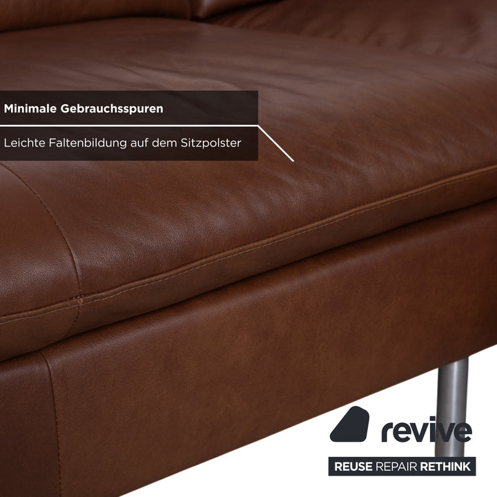 Willi Schillig Loop Leder Ecksofa Braun manuelle Funktion Sofa Couch