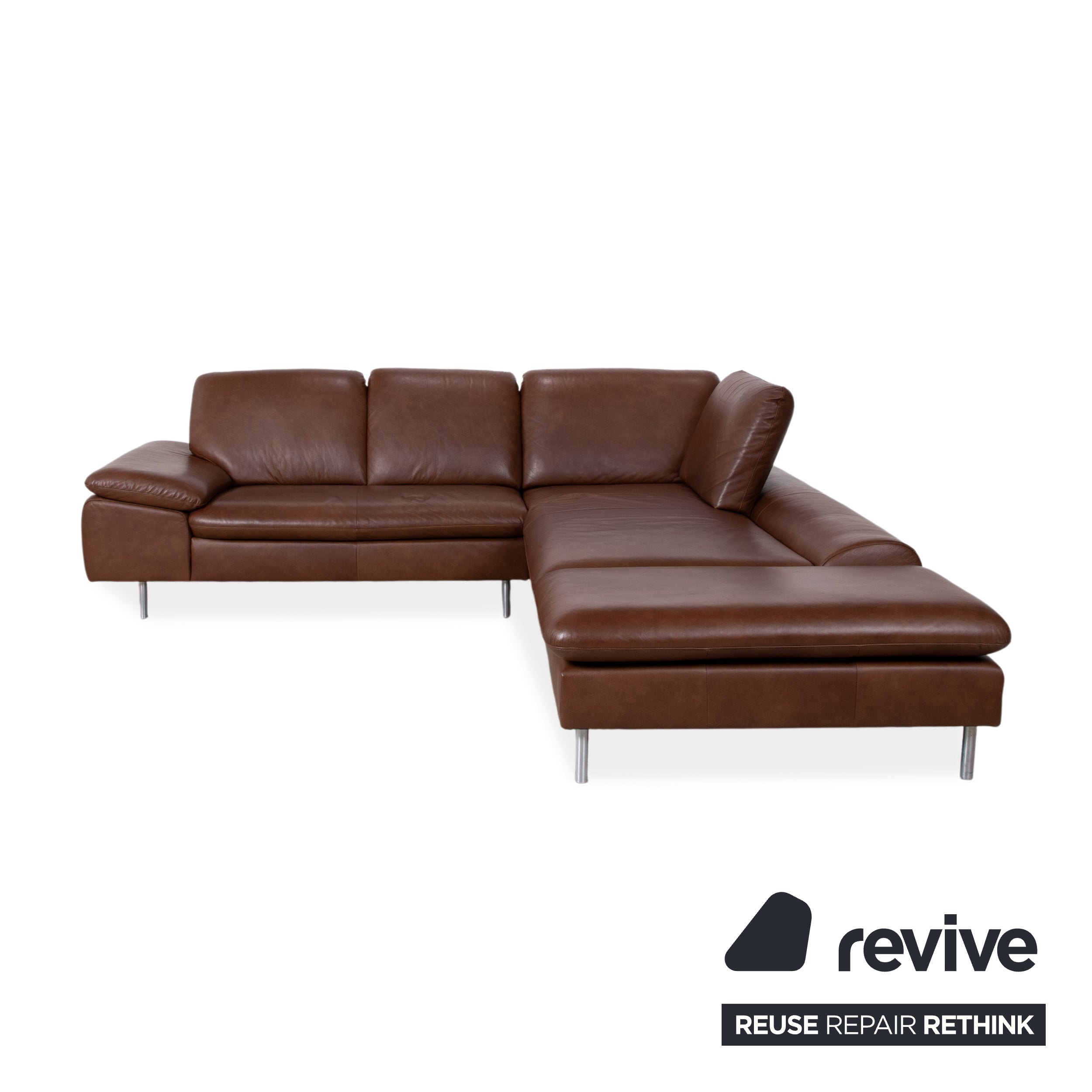 Willi Schillig Loop Leder Ecksofa Braun manuelle Funktion Sofa Couch