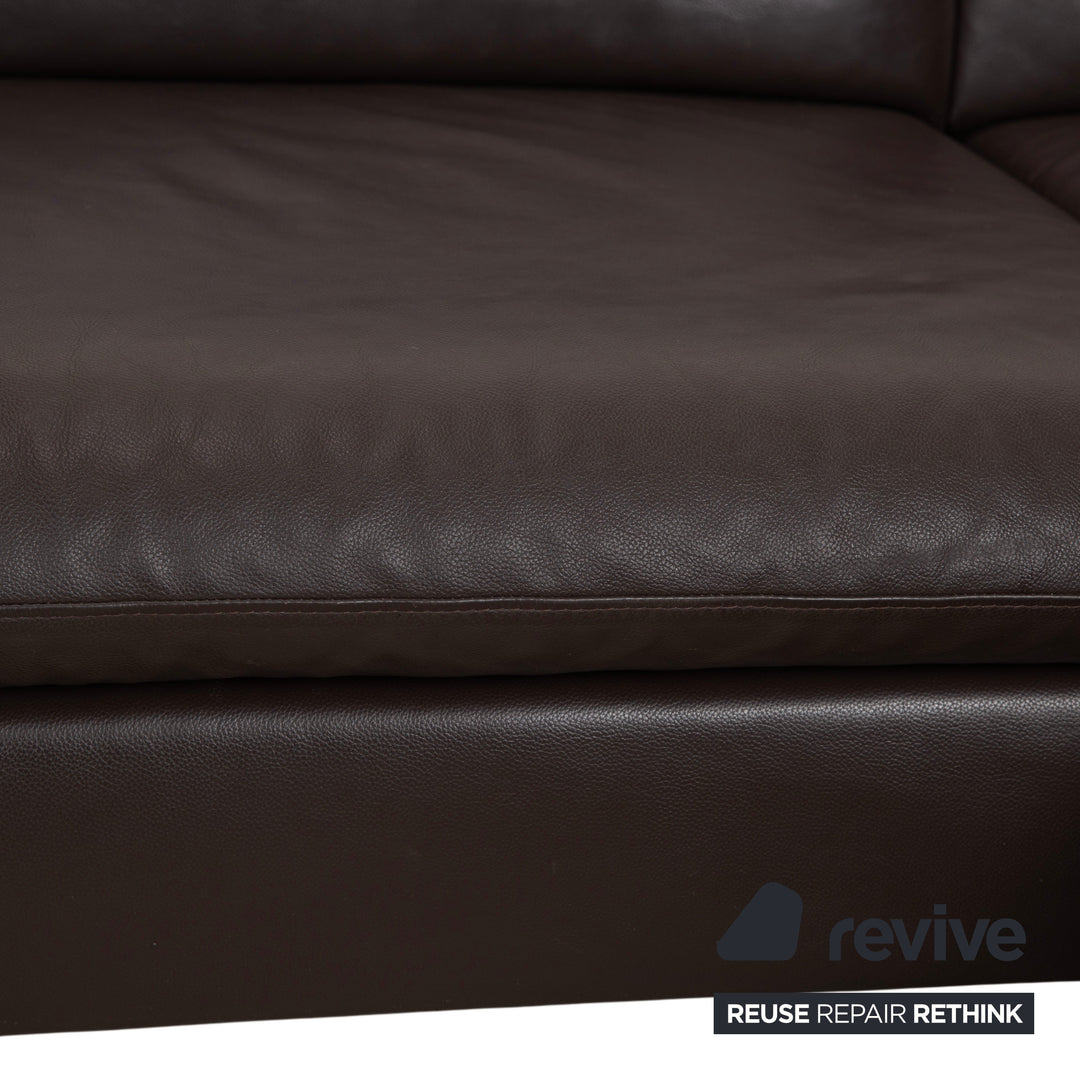 Willi Schillig Loop Leather Corner Sofa Brown Manual Function Sofa Couch