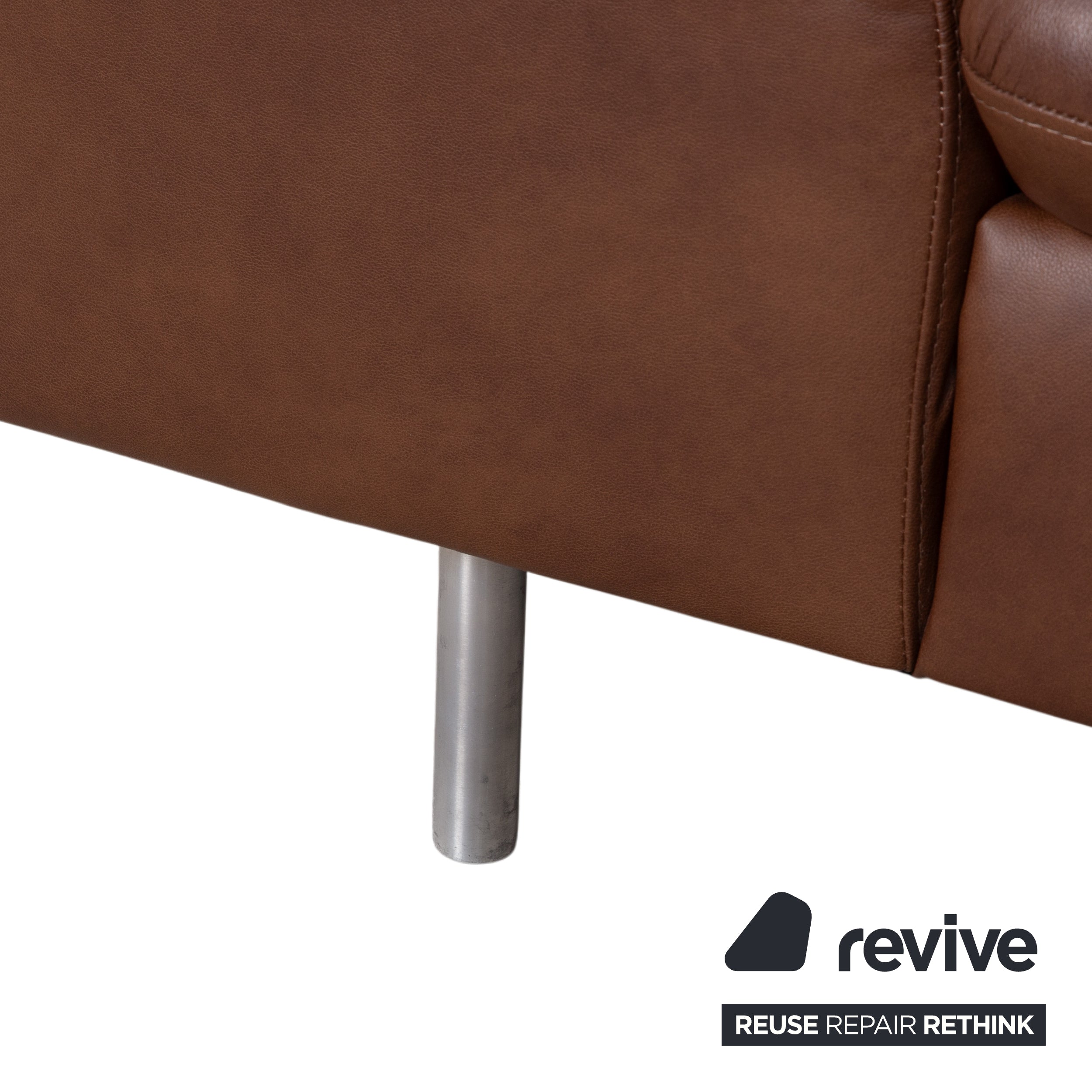 Willi Schillig Loop Leder Ecksofa Braun manuelle Funktion Sofa Couch