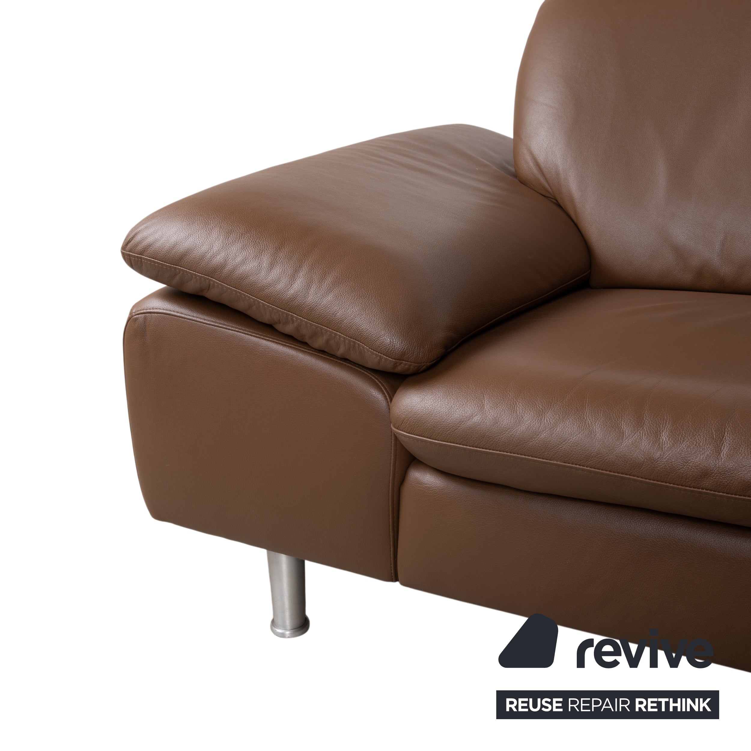 Willi Schillig Loop Ecksofa Leder Braun Kastanie Sofa Couch manuelle Funktion Recamiere
