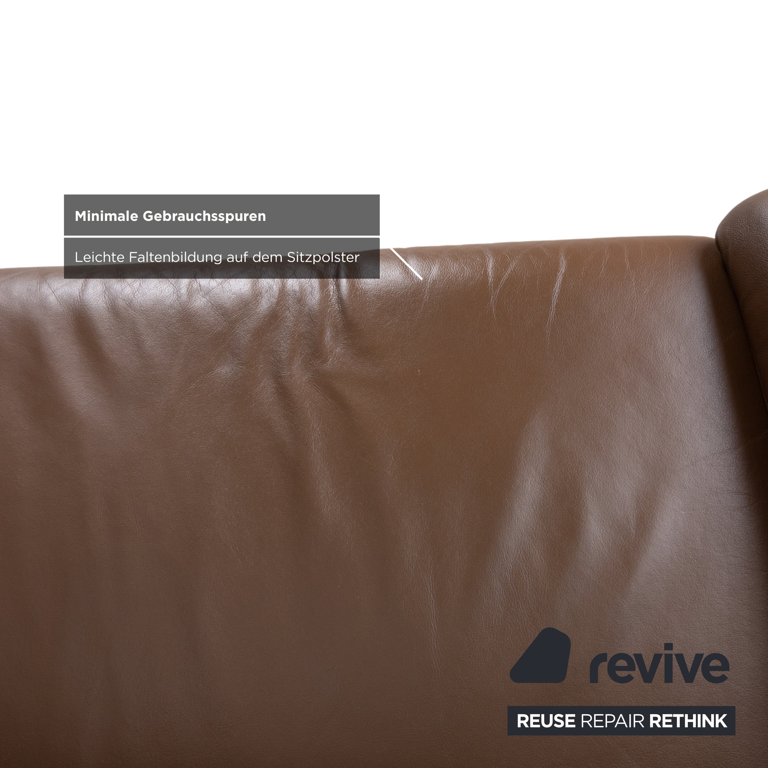 Willi Schillig Loop Ecksofa Leder Braun Kastanie Sofa Couch manuelle Funktion Recamiere