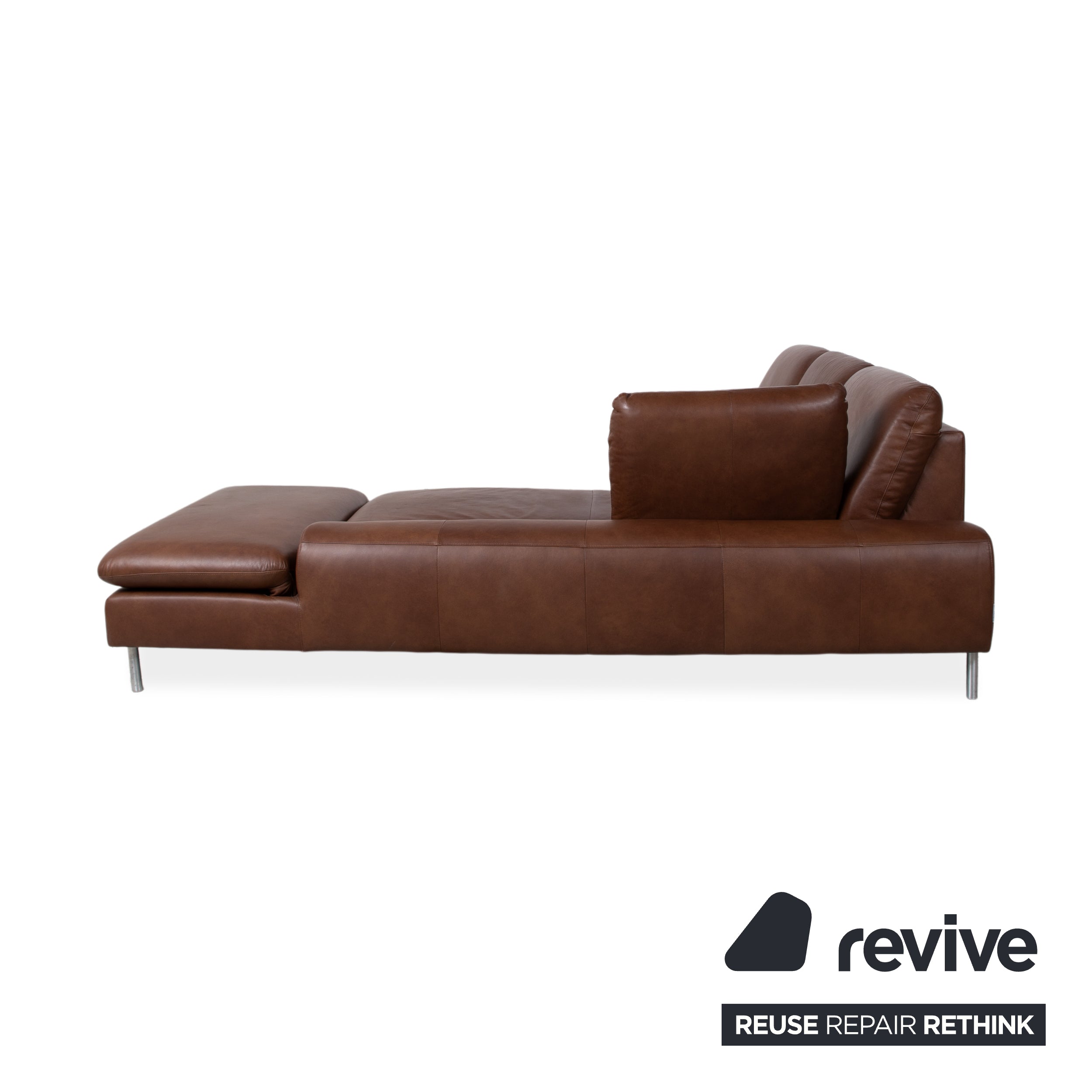Willi Schillig Loop Leder Ecksofa Braun manuelle Funktion Sofa Couch