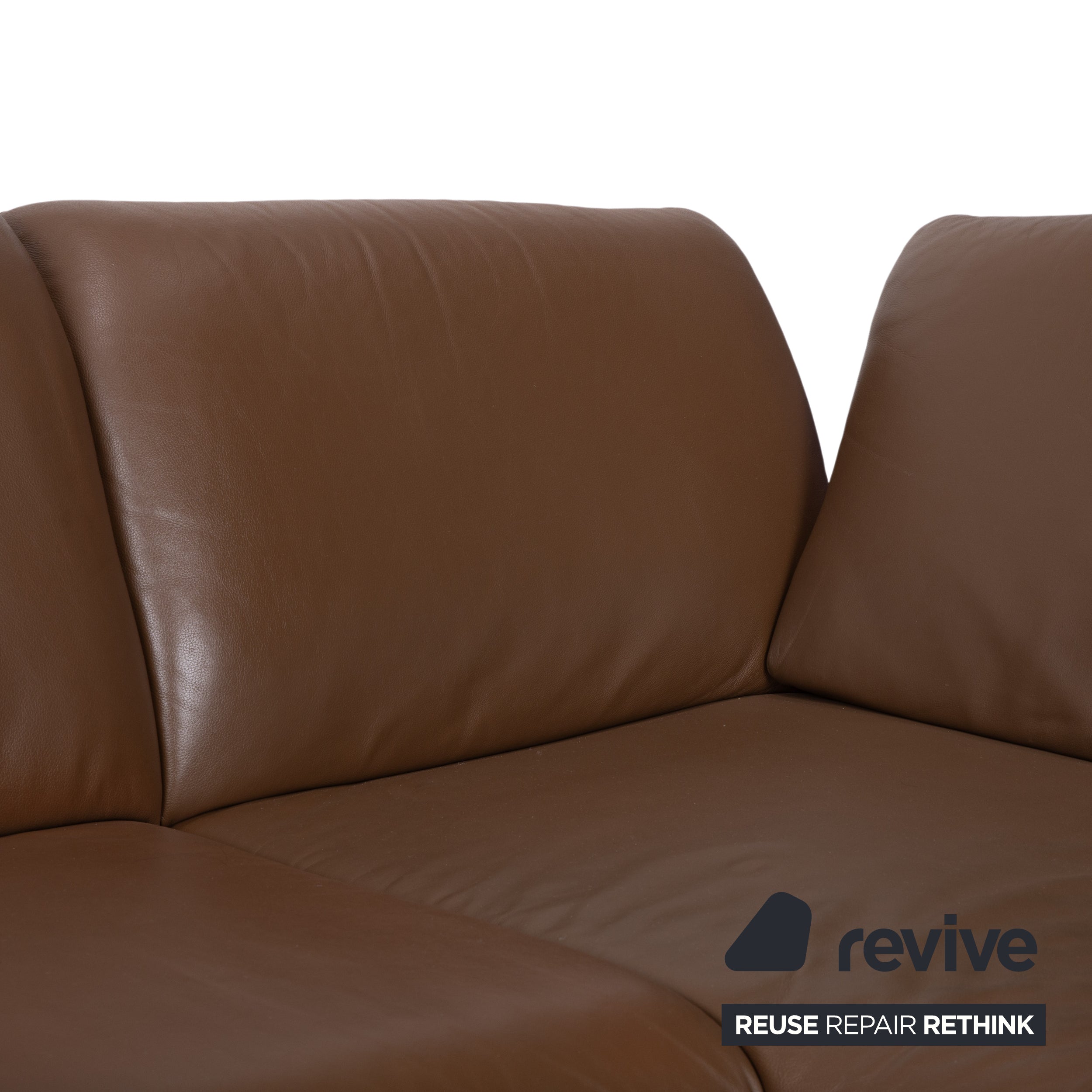 Willi Schillig Loop Ecksofa Leder Braun Kastanie Sofa Couch manuelle Funktion Recamiere