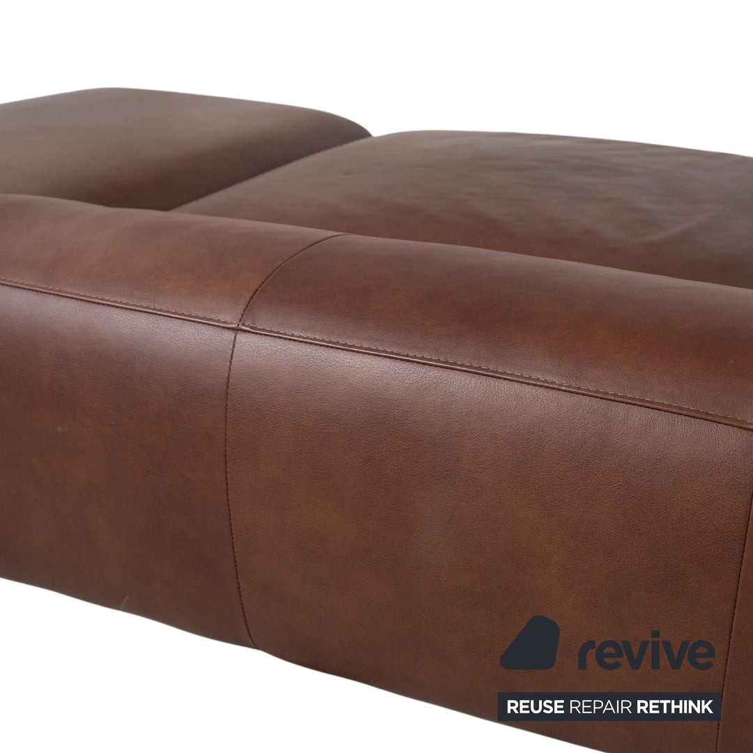 Willi Schillig Loop Leder Ecksofa Braun manuelle Funktion Sofa Couch