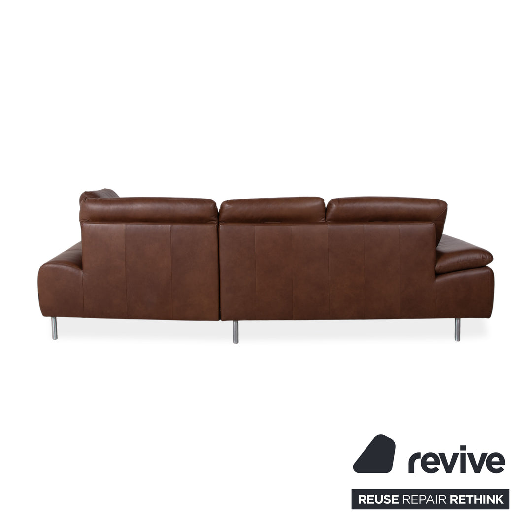 Willi Schillig Loop Leder Ecksofa Braun manuelle Funktion Sofa Couch