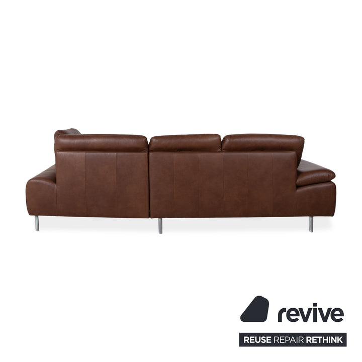 Willi Schillig Loop Leder Ecksofa Braun manuelle Funktion Sofa Couch