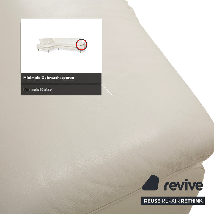 Willi Schillig Loop Leder Ecksofa Creme Sofa Couch manuelle Funktion