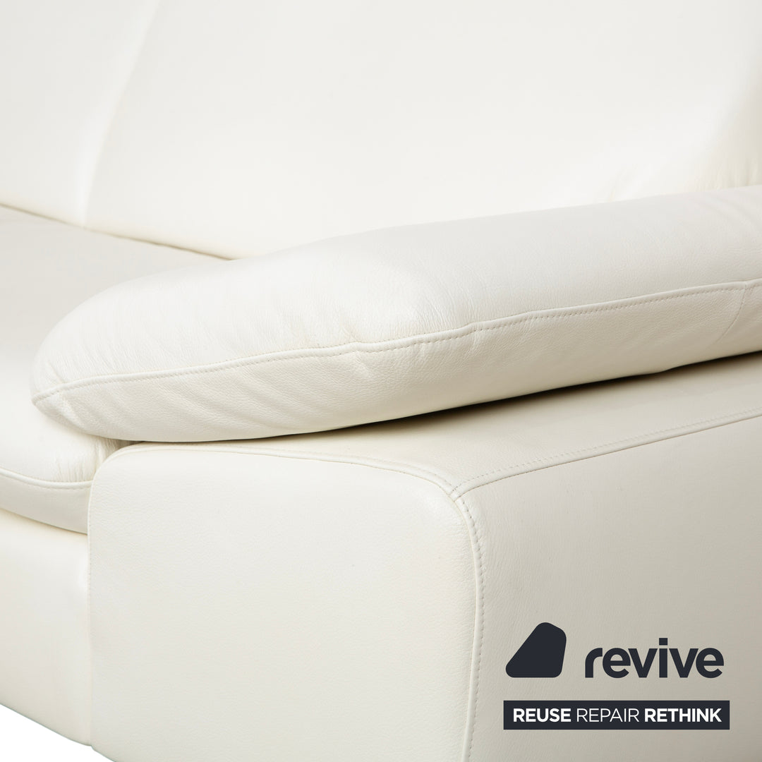 Willi Schillig Loop Leder Ecksofa Creme Sofa Couch manuelle Funktion