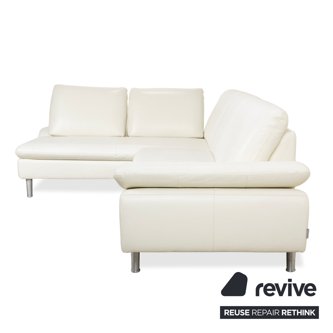 Willi Schillig Loop Leder Ecksofa Creme Sofa Couch manuelle Funktion