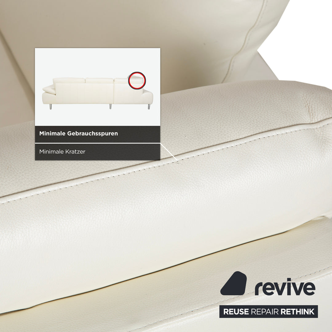 Willi Schillig Loop Leder Ecksofa Creme Sofa Couch manuelle Funktion
