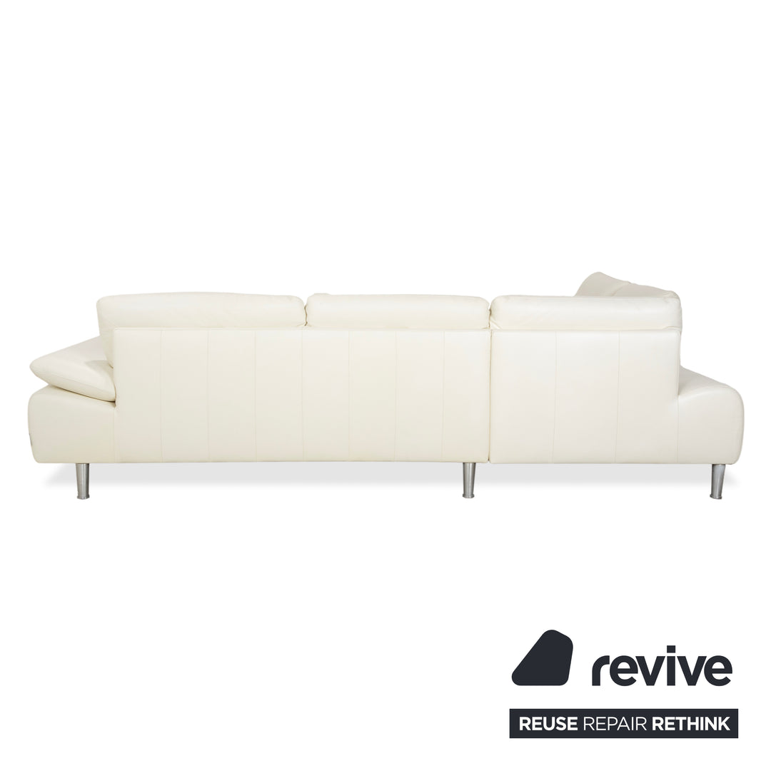 Willi Schillig Loop Leder Ecksofa Creme Sofa Couch manuelle Funktion