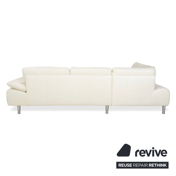 Willi Schillig Loop Leder Ecksofa Creme Sofa Couch manuelle Funktion