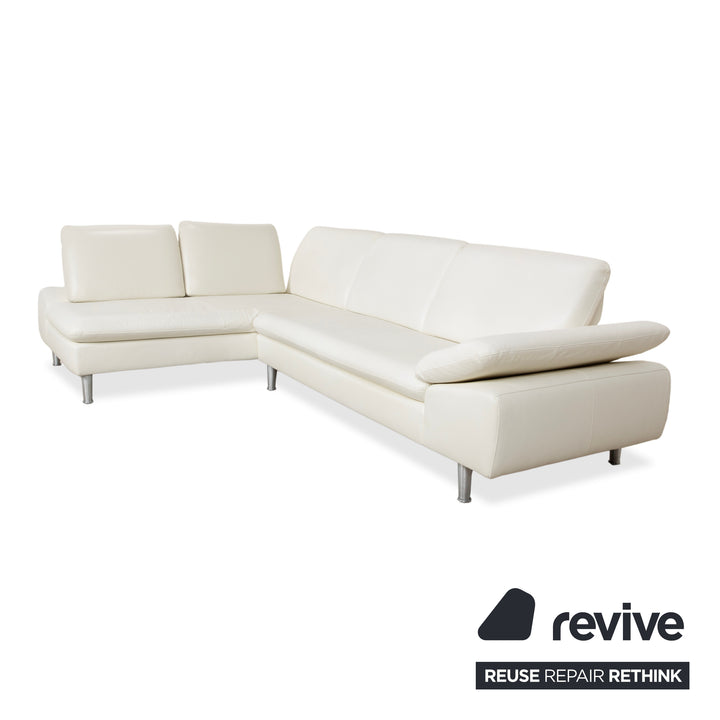 Willi Schillig Loop Leder Ecksofa Creme Sofa Couch manuelle Funktion