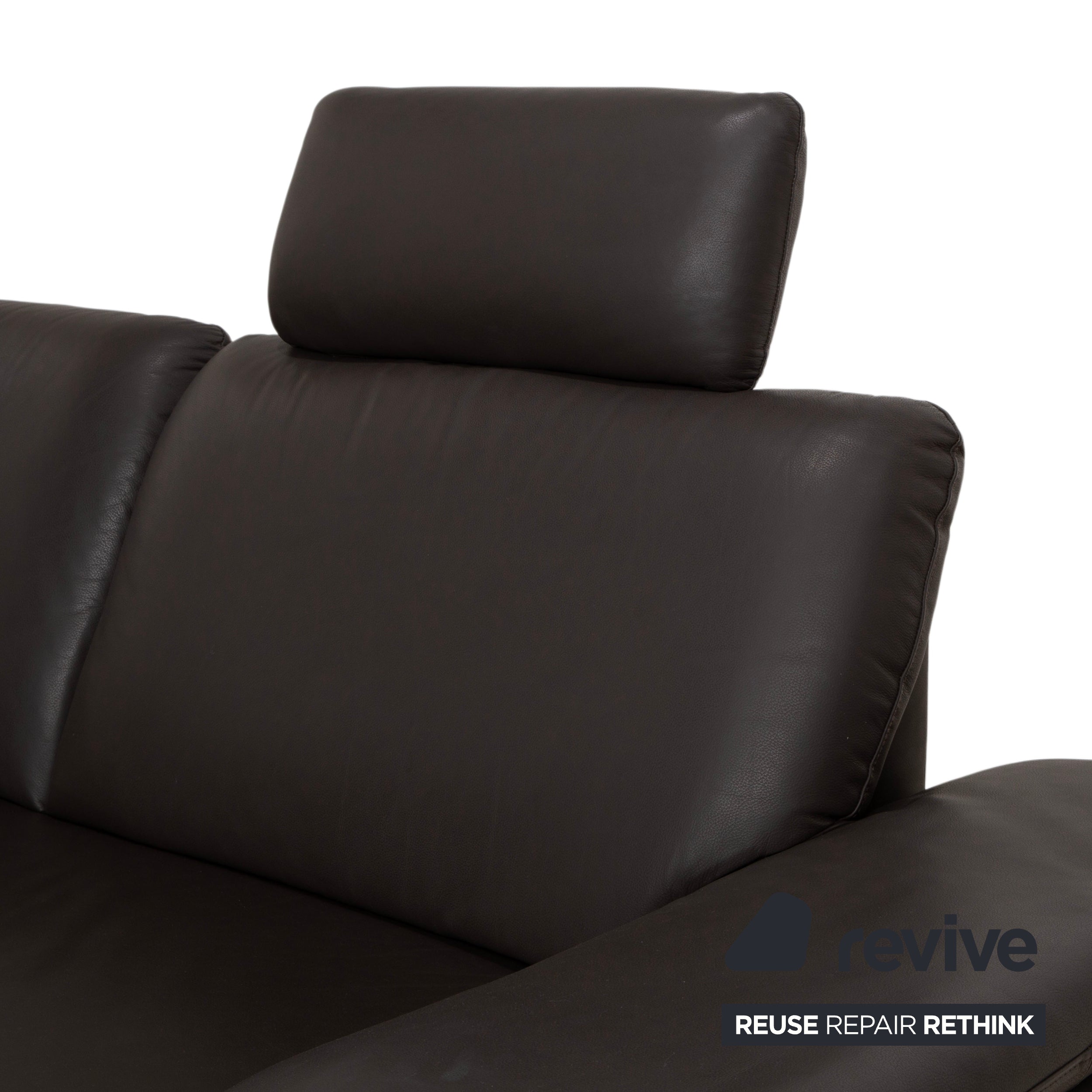 Willi Schillig Loop Leder Ecksofa Dunkelbraun manuelle Funktion Sofa Couch