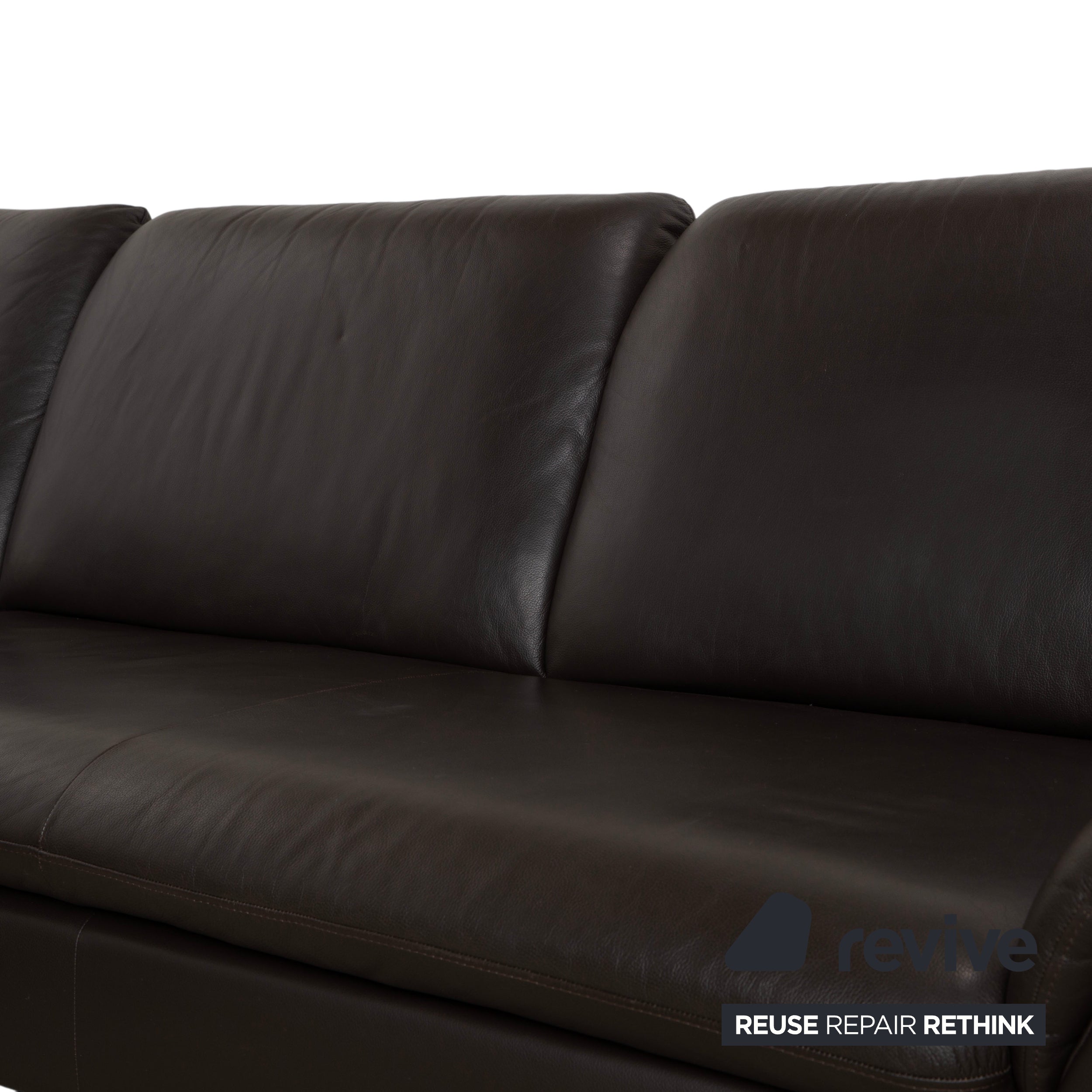 Willi Schillig Loop Leder Ecksofa Dunkelbraun manuelle Funktion Sofa Couch