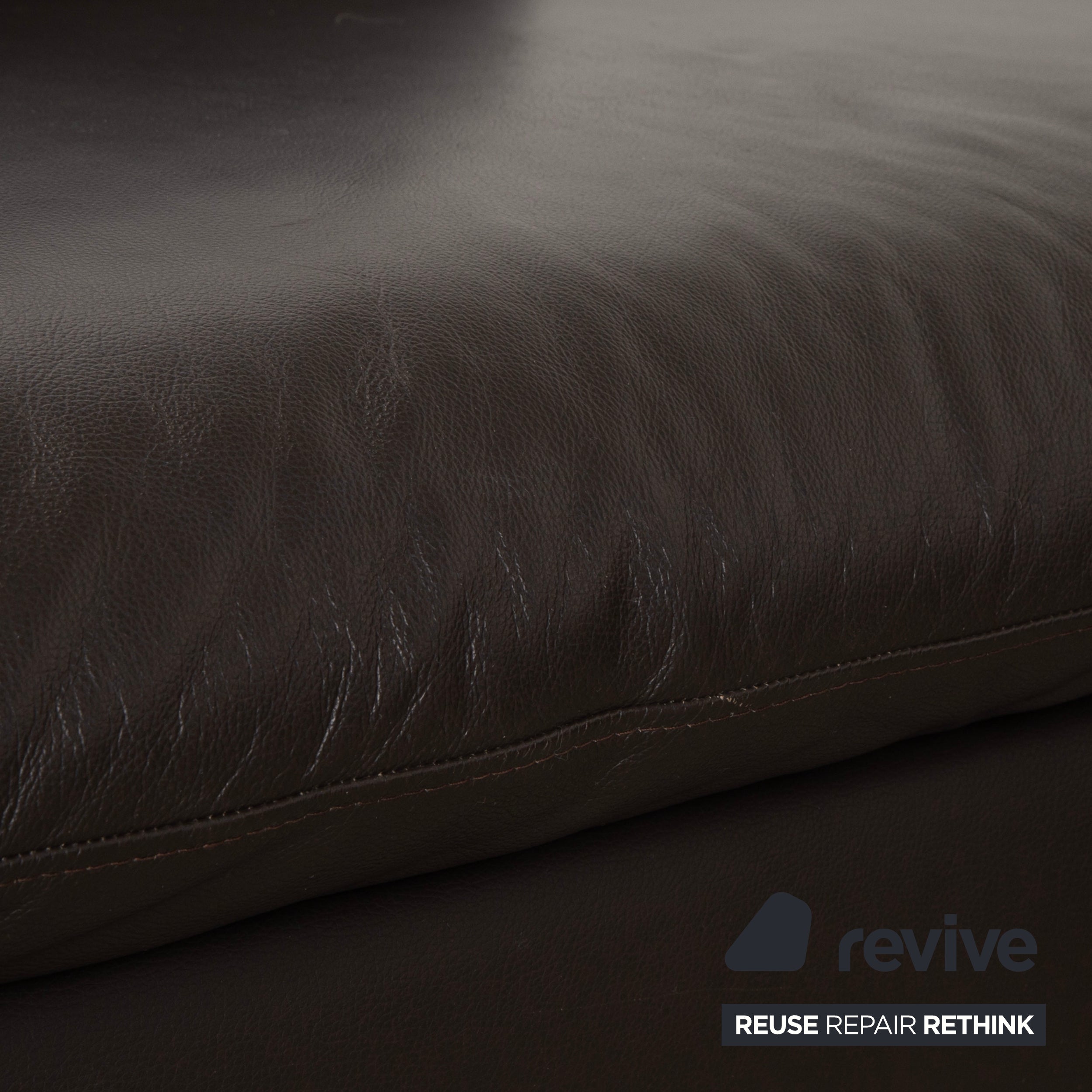Willi Schillig Loop Leder Ecksofa Dunkelbraun manuelle Funktion Sofa Couch