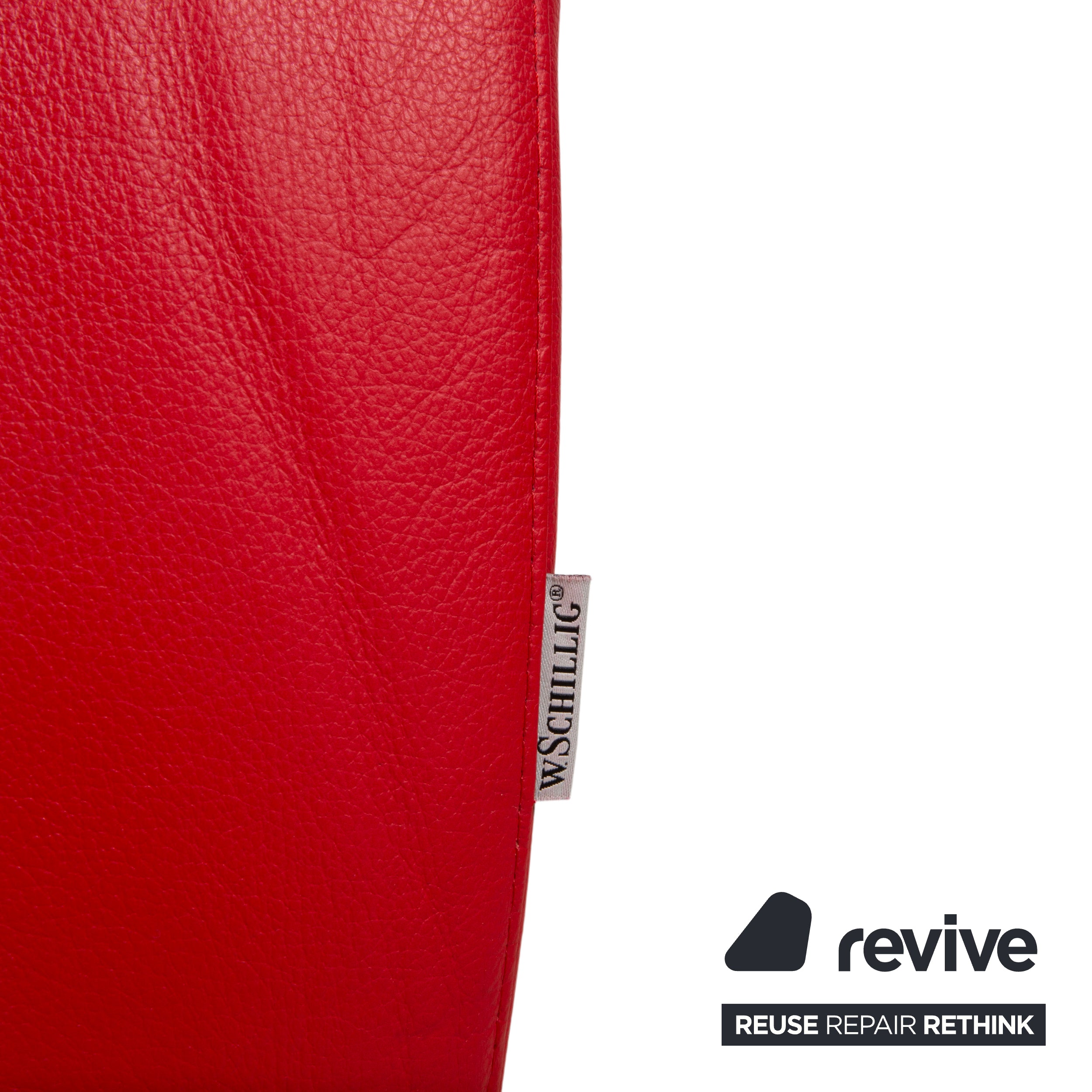 Willi Schillig Loop Leder Ecksofa Rot manuelle Funktion Recamiere Rechts