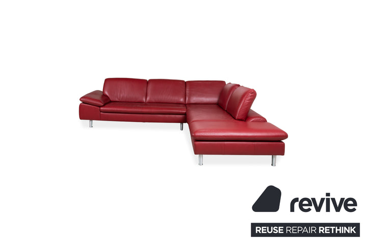 Willi Schillig Loop Leder Ecksofa Rot manuelle Funktion Sofa Couch