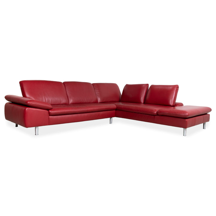 Willi Schillig Loop Leder Ecksofa Rot manuelle Funktion Sofa Couch
