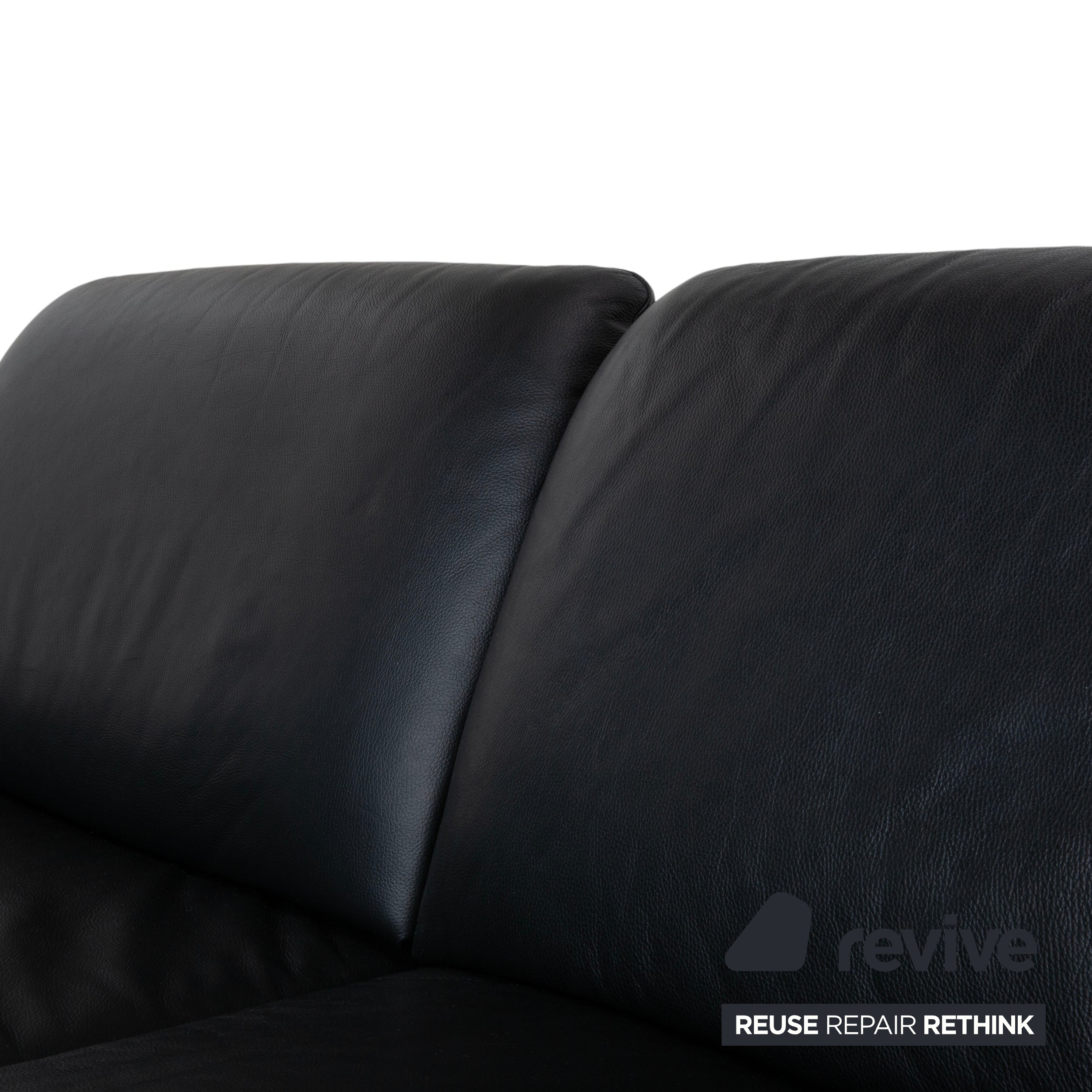 Willi Schillig Loop Leder Ecksofa Schwarz manuelle Funktion Sofa Couch