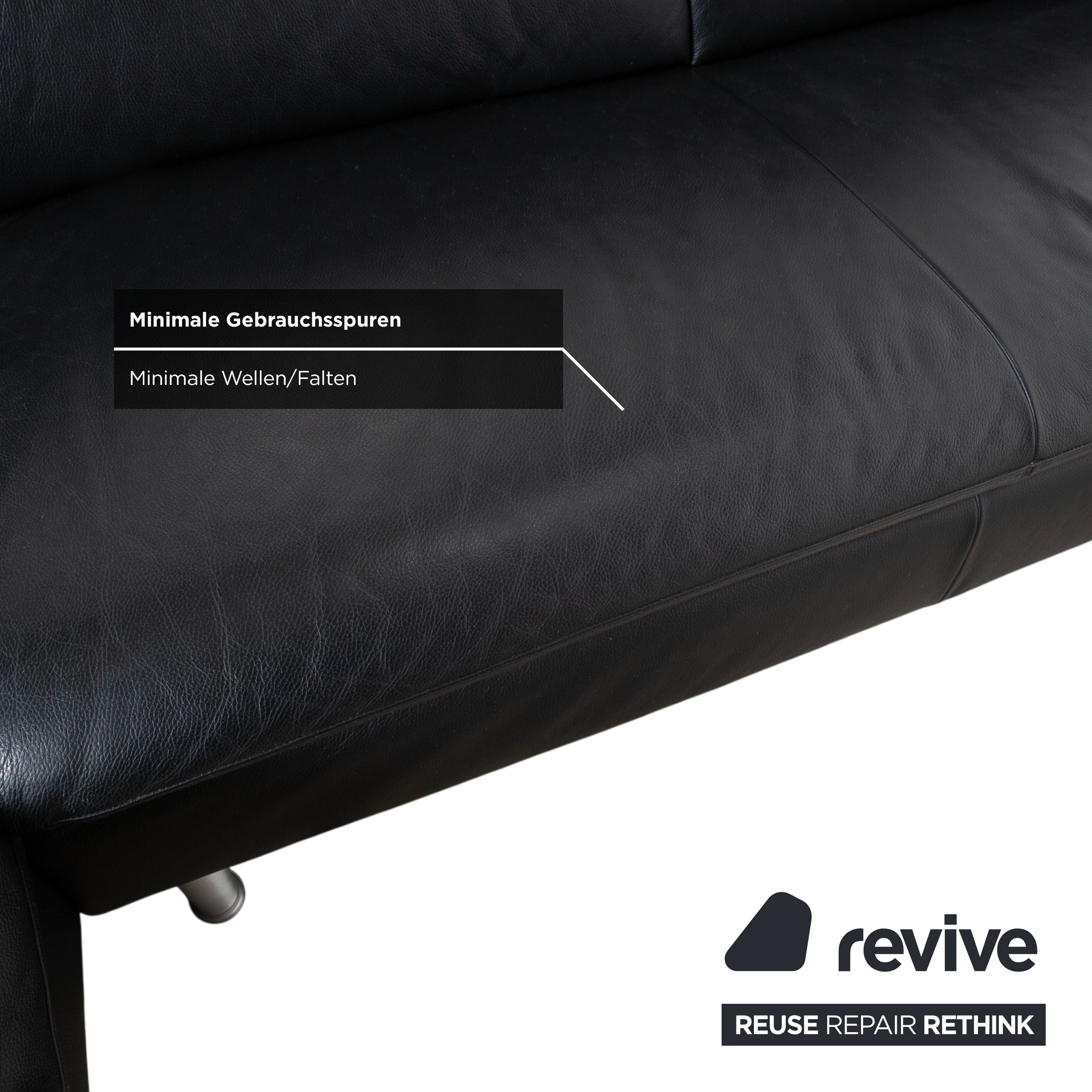 Willi Schillig Loop Leder Ecksofa Schwarz manuelle Funktion Sofa Couch
