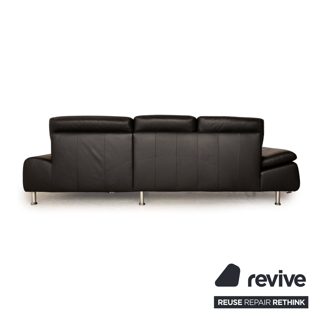 Willi Schillig Loop Leder Ecksofa Schwarz Recamiere Rechts Sofa Couch manuelle Funktion