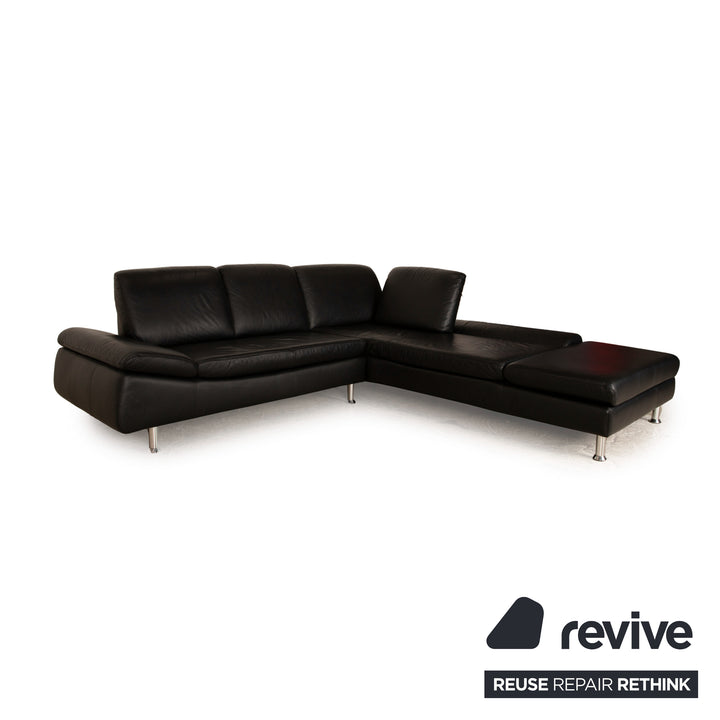 Willi Schillig Loop Leder Ecksofa Schwarz Recamiere Rechts Sofa Couch manuelle Funktion