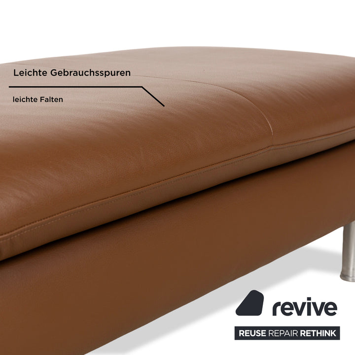 Willi Schillig Loop Tabouret en Cuir Marron