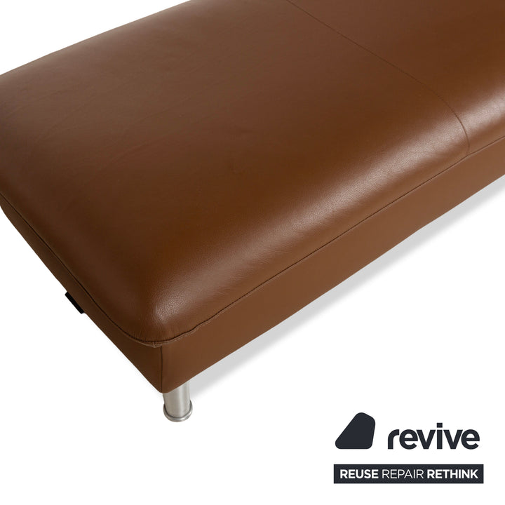 Willi Schillig Loop Tabouret en Cuir Marron