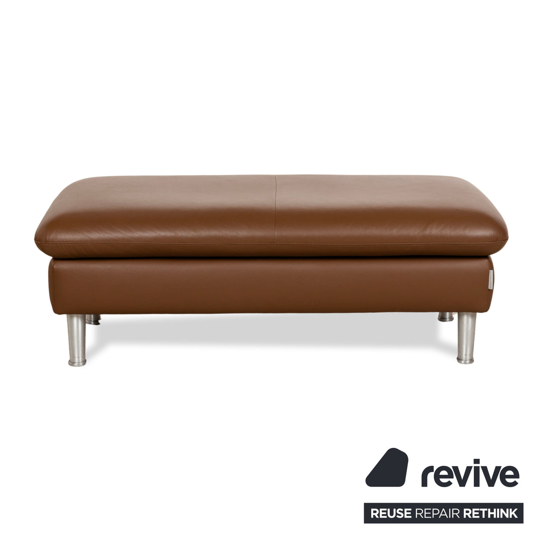 Willi Schillig Loop Tabouret en Cuir Marron