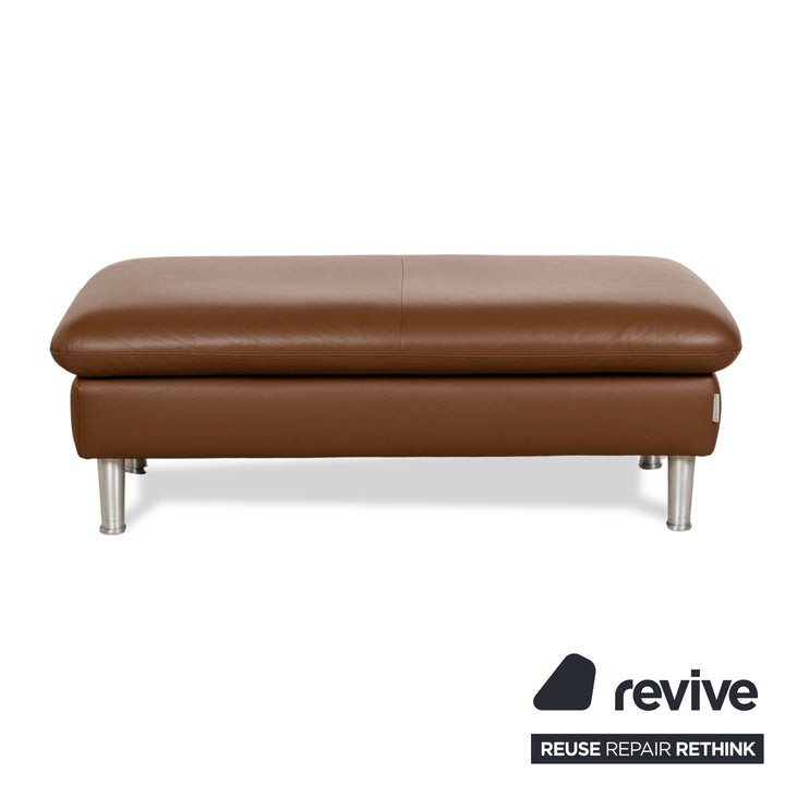 Willi Schillig Loop Tabouret en Cuir Marron