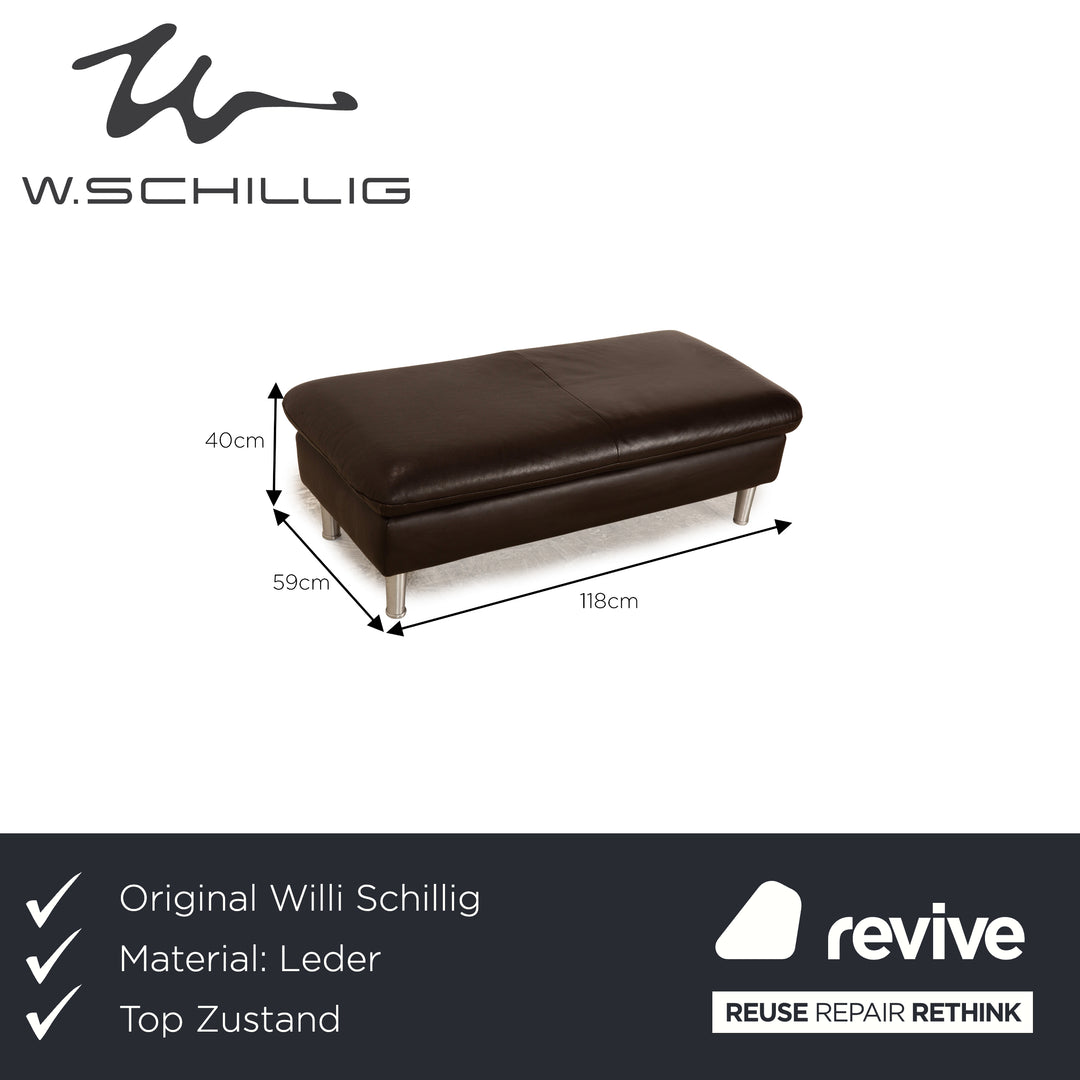 Willi Schillig Loop Leather Stool Brown
