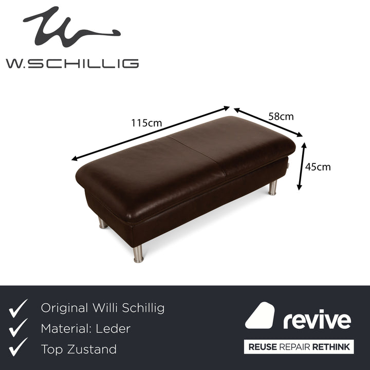 Willi Schillig Loop Leather Stool Brown