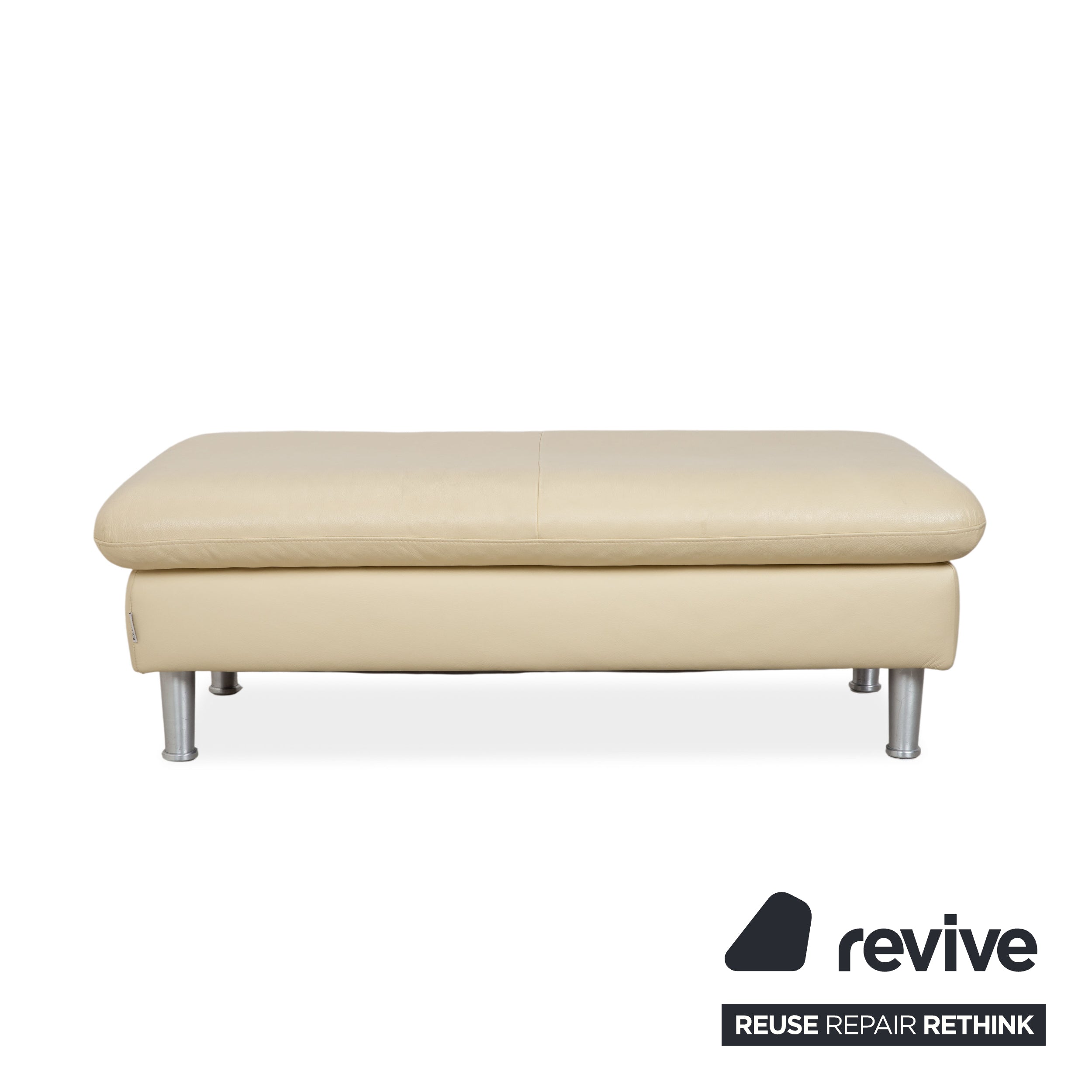 Willi Schillig Loop Leder Hocker Creme