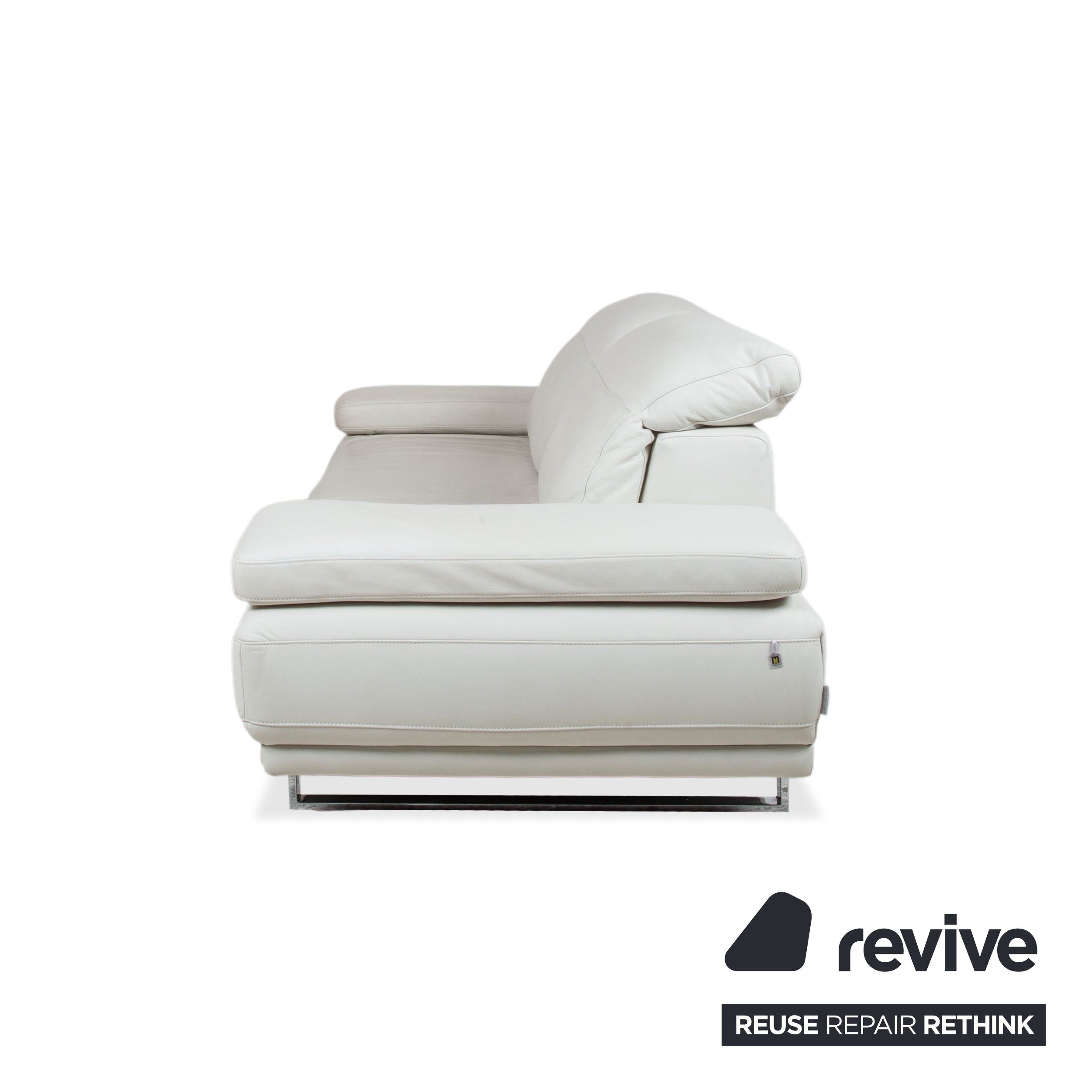 Willi Schillig Magnolia Leder Zweisitzer Hellgrau Knochen manuelle Funktion Sofa Couch