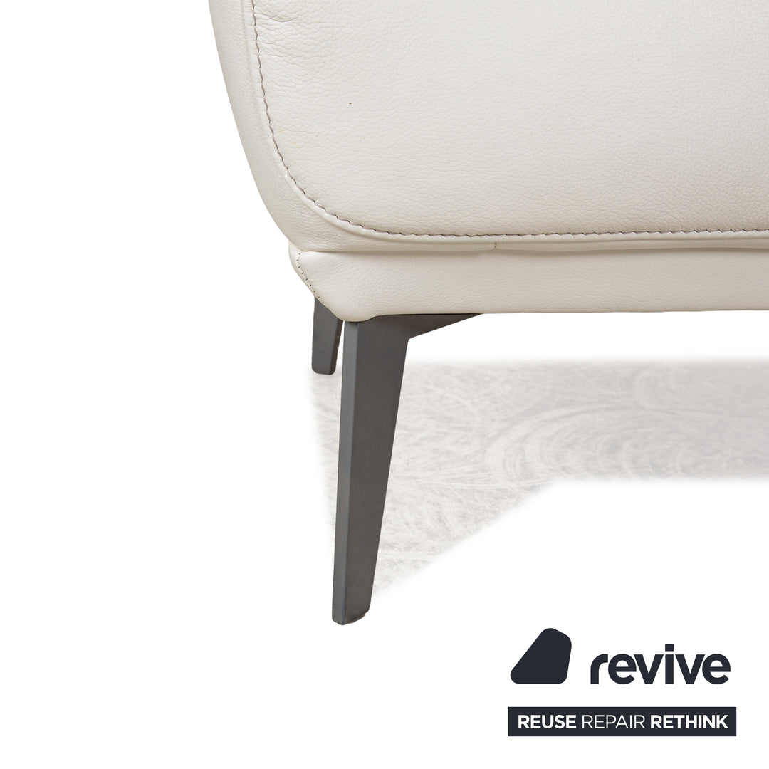 Willi Schillig Tabouret en cuir Samiraa blanc
