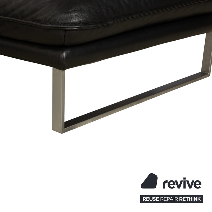 Willi Schillig Sherry Leder Ecksofa Schwarz Sofa Couch manuelle Funktion