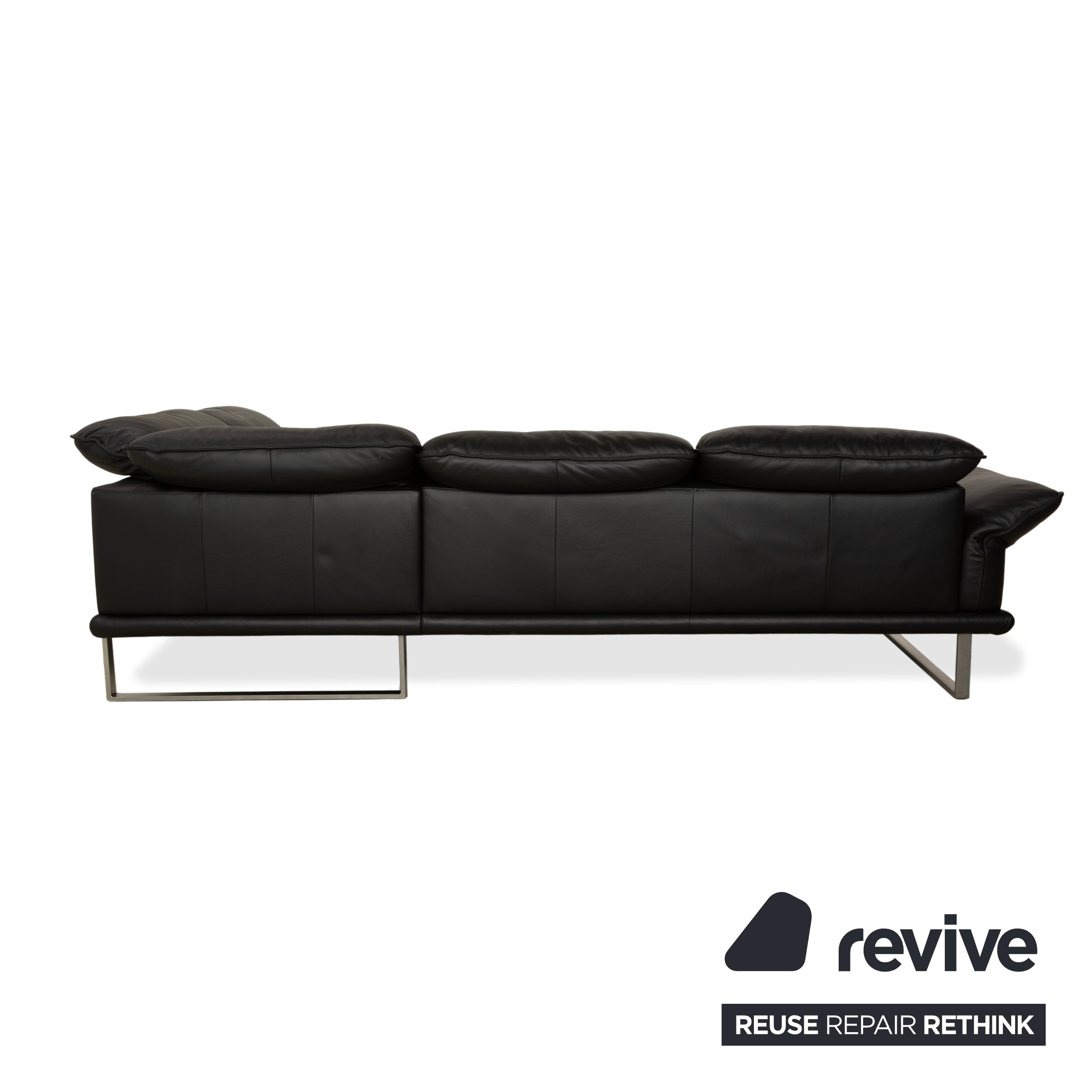 Willi Schillig Sherry Leder Ecksofa Schwarz Sofa Couch manuelle Funktion