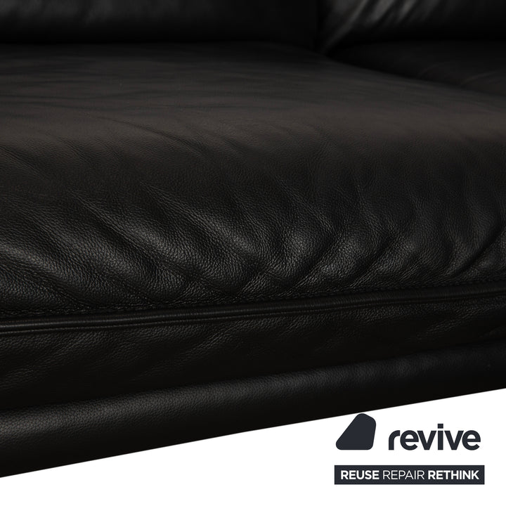 Willi Schillig Sherry Leder Ecksofa Schwarz Sofa Couch manuelle Funktion