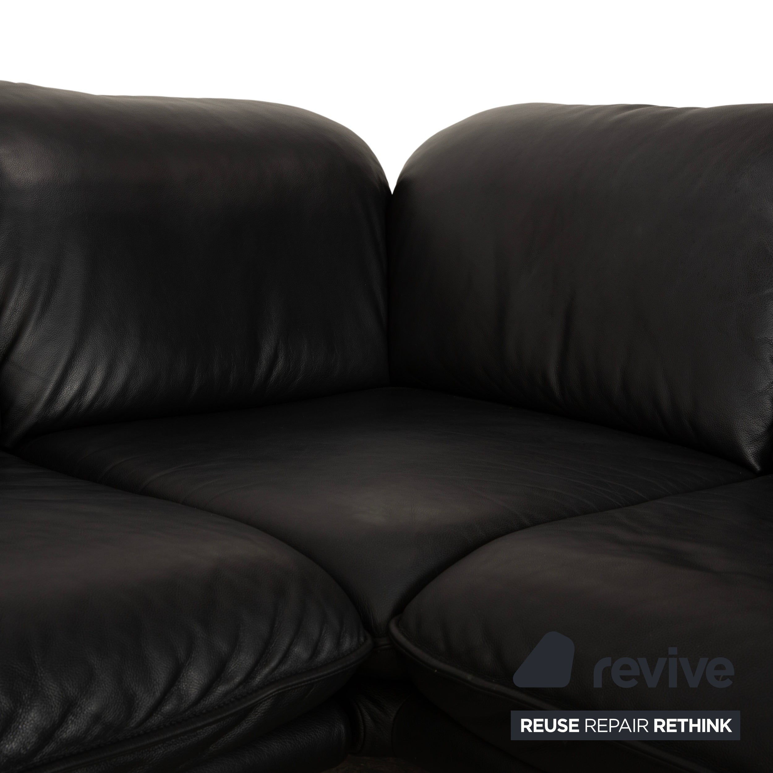 Willi Schillig Sherry Leder Ecksofa Schwarz Sofa Couch manuelle Funktion