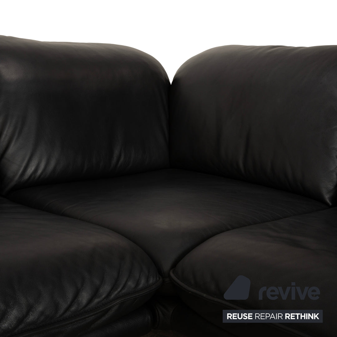Willi Schillig Sherry Leder Ecksofa Schwarz Sofa Couch manuelle Funktion
