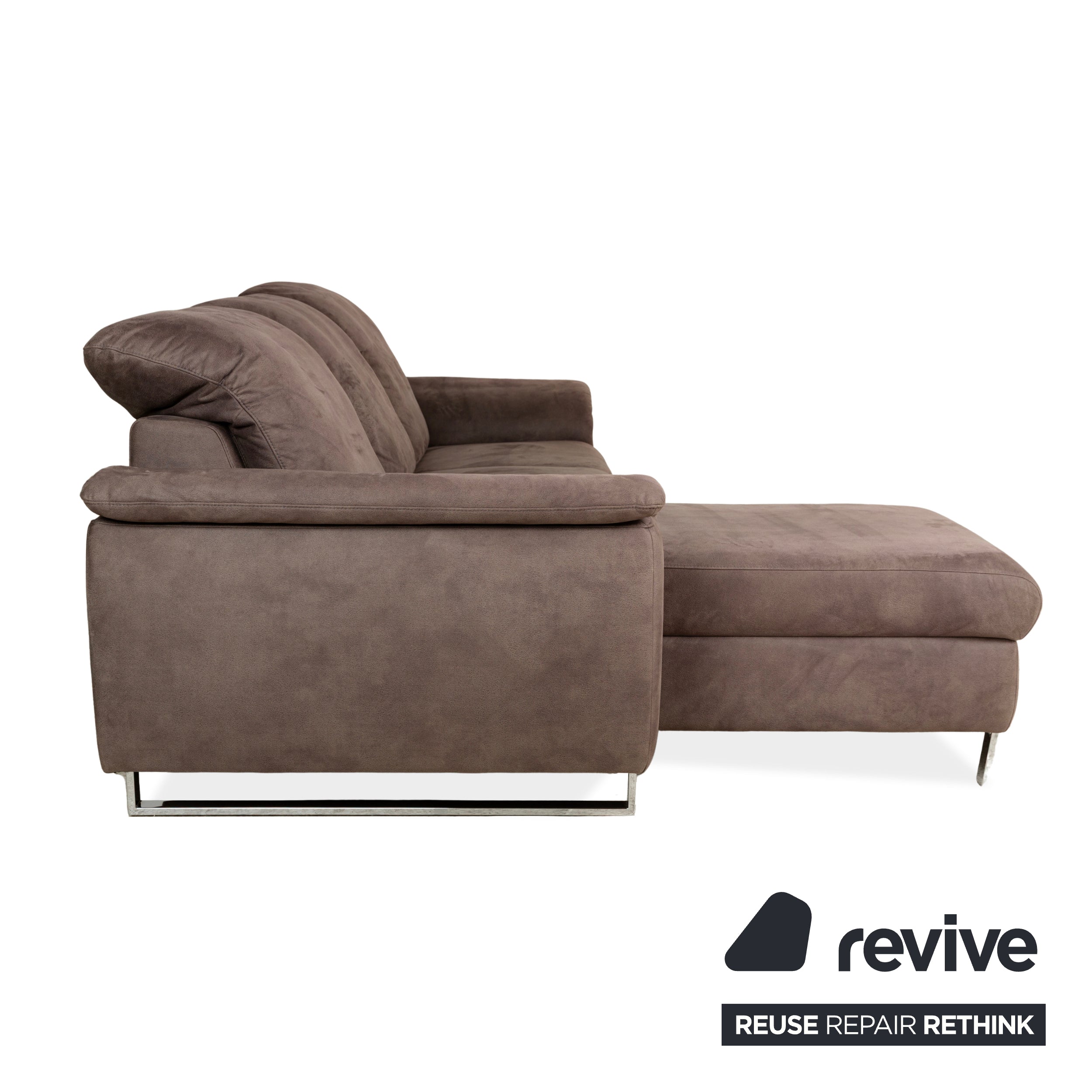 Willi Schillig Sinaatra Stoff Ecksofa Braun Recamiere links Sofa Couch