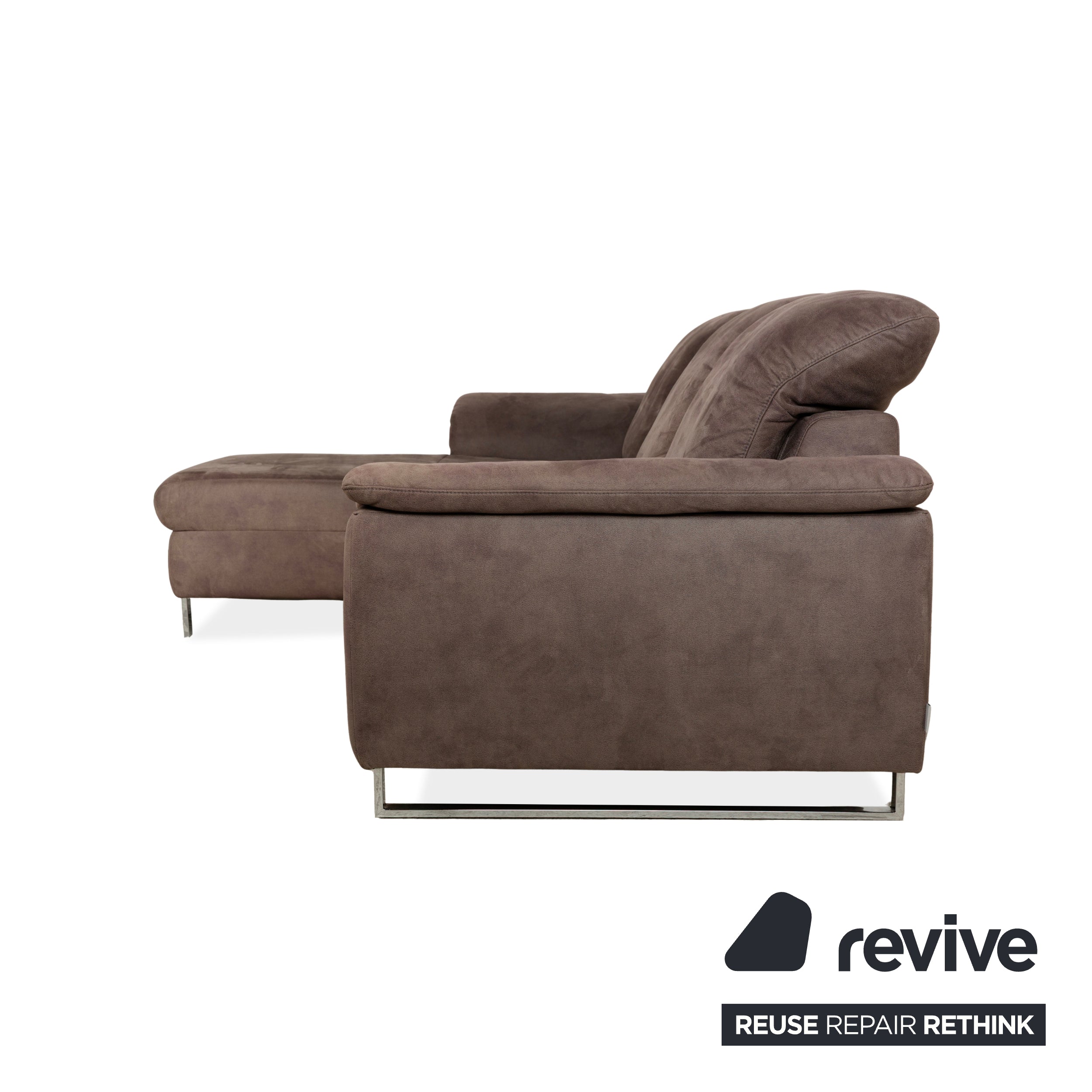 Willi Schillig Sinaatra Stoff Ecksofa Braun Recamiere links Sofa Couch