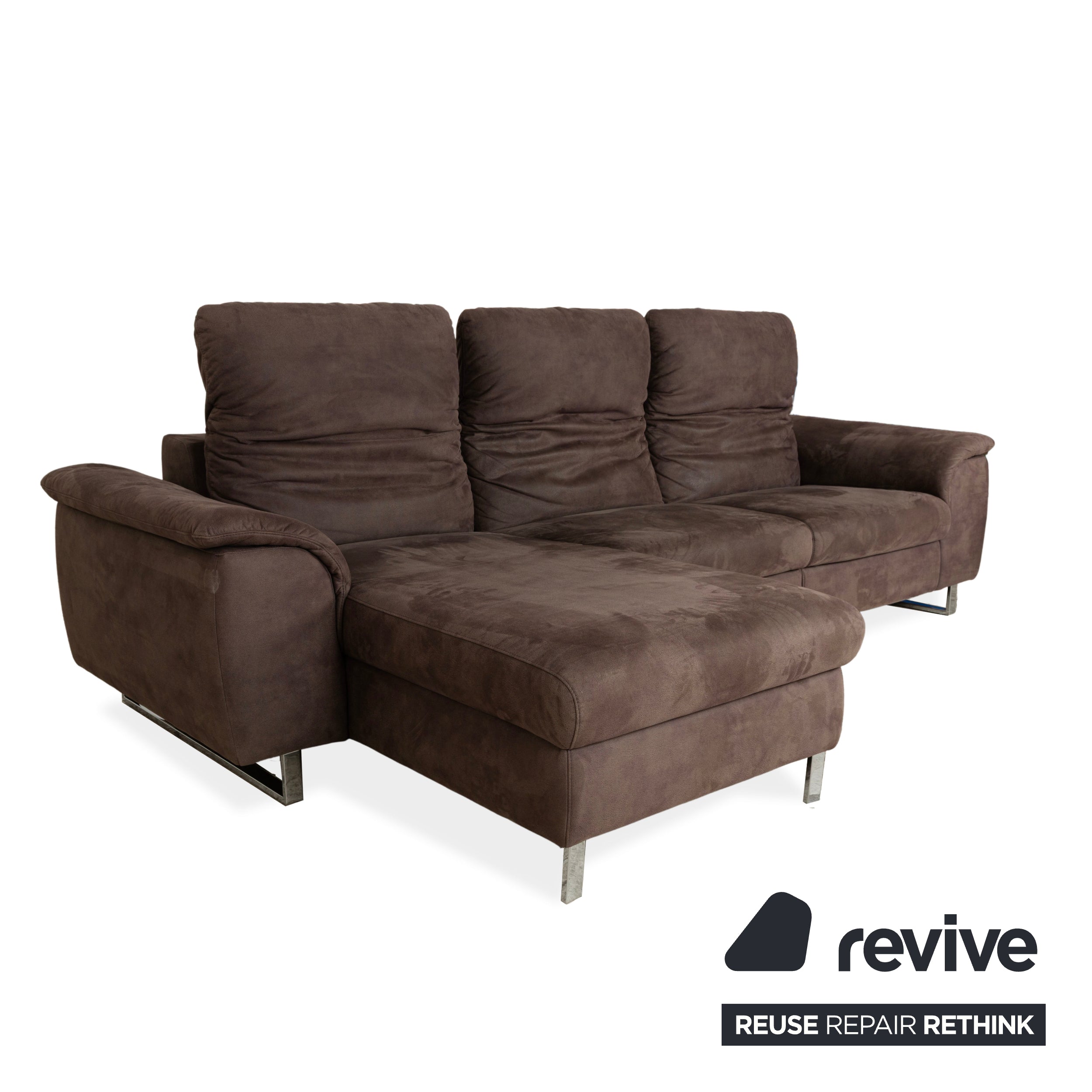 Willi Schillig Sinaatra Stoff Ecksofa Braun Recamiere links Sofa Couch