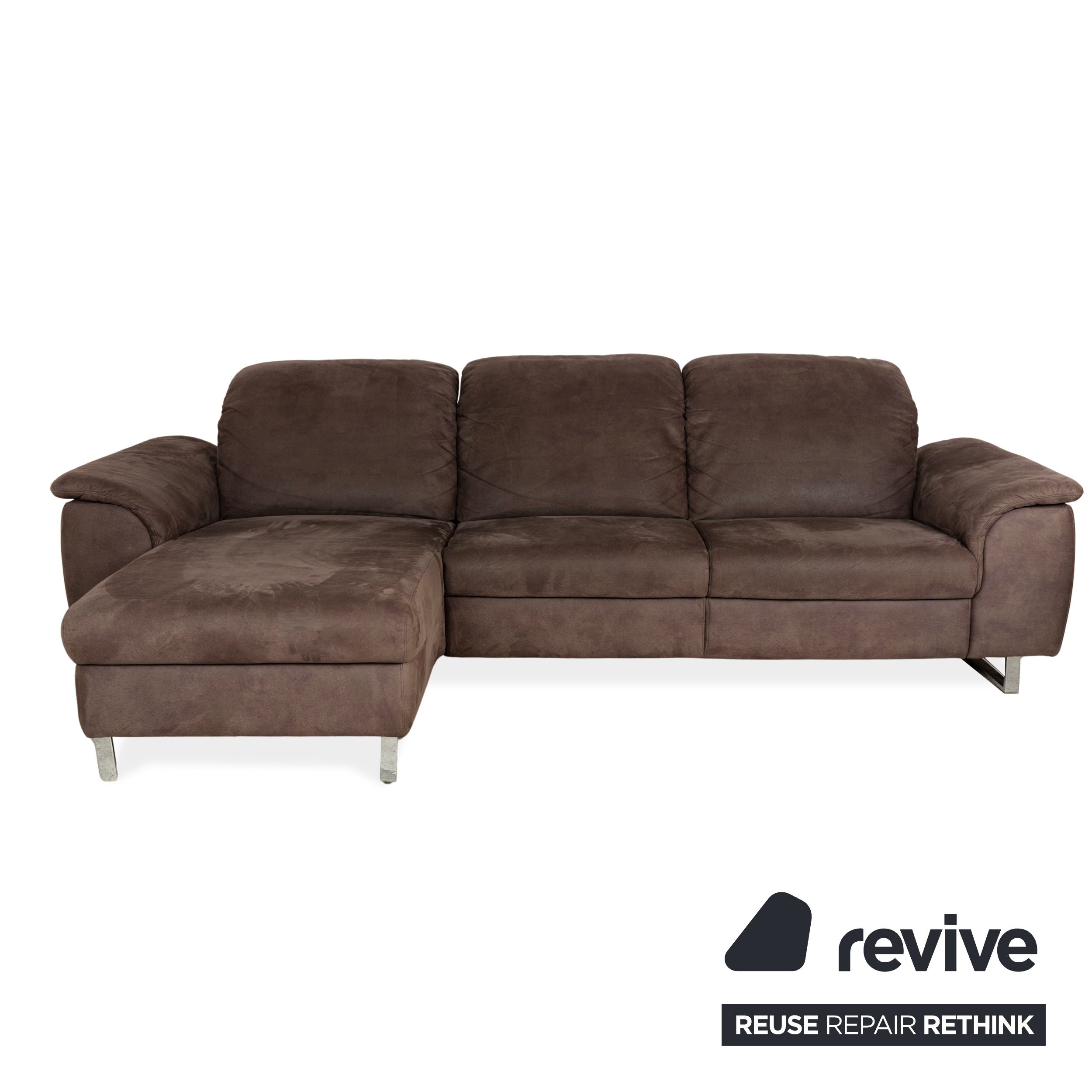 Willi Schillig Sinaatra Stoff Ecksofa Braun Recamiere links Sofa Couch