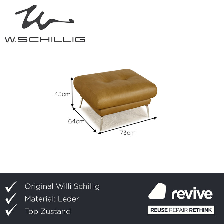 Willi Schillig sofy Leder Hocker Olivgrün